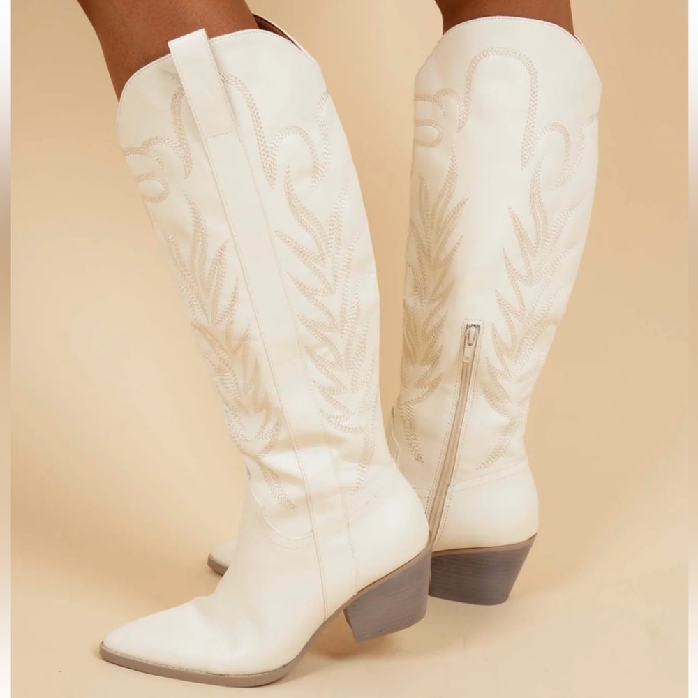White Heeled Cowboy Boots